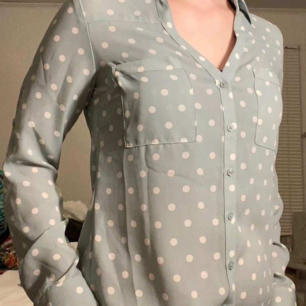 baby blue blouse